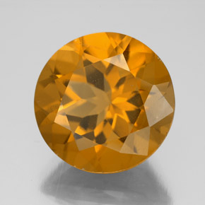 Citrine jaune naturelle coupe roude, 8,82 ct, VS