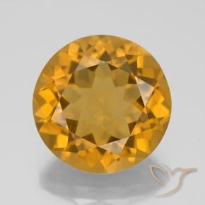 Citrine Orange doré profond naturelle Coupe roude, 8.08 ct, VVS-VS