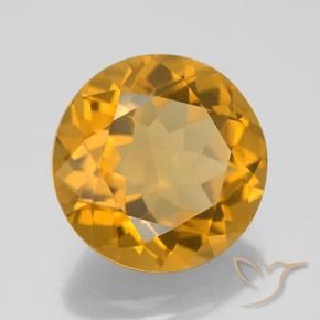 Citrine Orange doré profond naturelle Coupe roude, 8.08 ct, VVS-VS