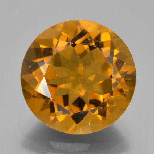 Citrine doré naturelle coupe roude, 8,14 ct, VS