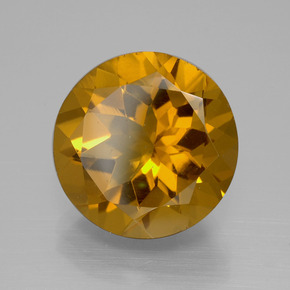 Citrine doré naturelle coupe roude, 8,56 ct, VS