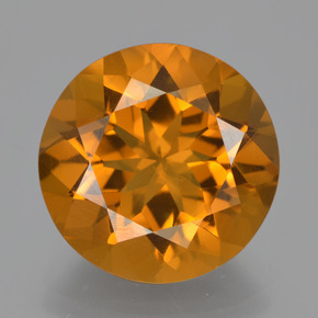 Citrine orange naturelle coupe roude, 7,75 ct, VVS-VS