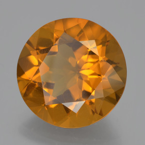 Citrine orange naturelle coupe roude, 7,75 ct, VVS-VS