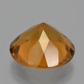 Citrine orange naturelle coupe roude, 7,75 ct, VVS-VS