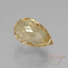 Citrine Orange doré naturelle Briolette, 8.79 ct, VVS