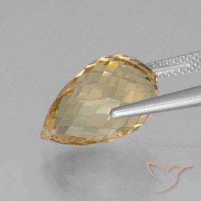 Citrine Orange doré naturelle Briolette, 8.79 ct, VVS