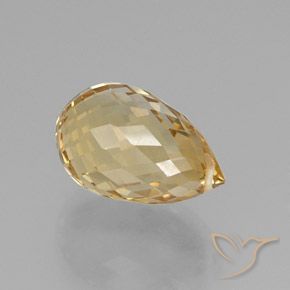 Citrine Orange Doré naturelle Briolette, 8.53 ct, VVS