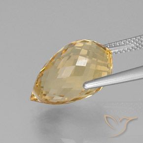 Citrine Orange Doré naturelle Briolette, 8.53 ct, VVS