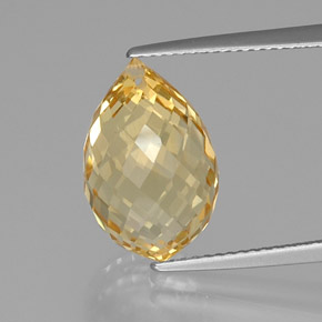 Citrine Orange Doré naturelle Briolette, 8.86 ct, VVS