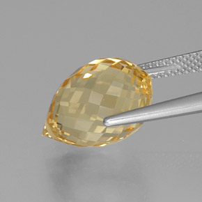 Citrine Orange Doré naturelle Briolette, 8.86 ct, VVS