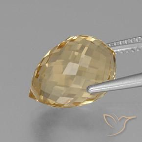 Citrine Orange doré naturelle Briolette, 9.20 ct, VVS