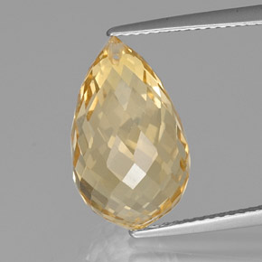 Citrine doré naturelle briolette, 9,84 ct, VVS