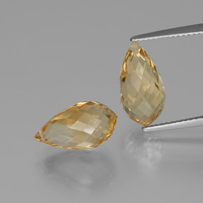 Achetez naturel 8.24ct Orange Doré Citrine gems, Briolette, En provenance Brésil chez GemSelect. En stock, livraison internationale!