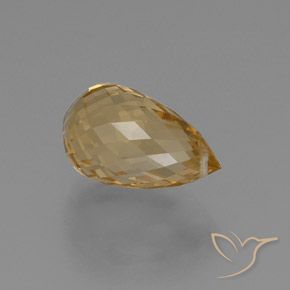 Citrine Doré léger naturelle Briolette, 8.18 ct, VVS