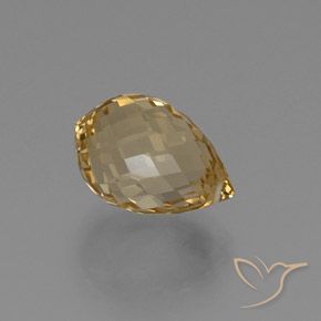 Citrine Orange Doré naturelle Briolette, 7.86 ct, VS