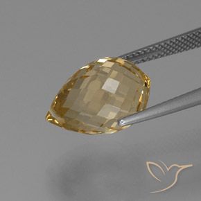 Citrine Orange Doré naturelle Briolette, 7.86 ct, VS