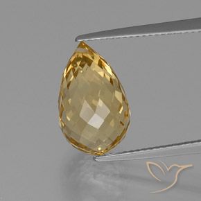 Citrine Orange Doré naturelle Briolette, 7.94 ct, VVS