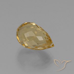 Citrine Orange Doré naturelle Briolette, 7.94 ct, VVS