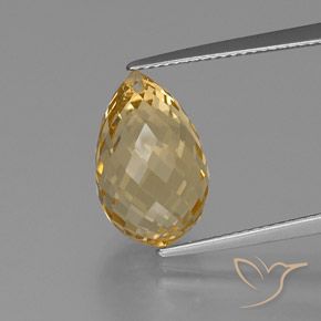 Citrine Orange Doré naturelle Briolette, 7.90 ct, VVS-VS