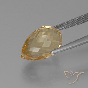 Citrine Orange Doré naturelle Briolette, 7.90 ct, VVS-VS