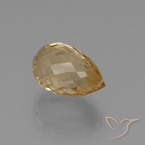Citrine Doré léger naturelle Briolette, 7.80 ct, VVS