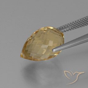 Citrine Orange Doré naturelle Briolette, 8.29 ct, VVS