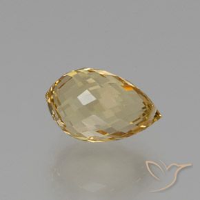 Citrine Doré léger naturelle Briolette, 8.00 ct, VVS-VS