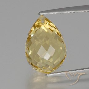 Citrine Doré naturelle Briolette, 7.97 ct, VS