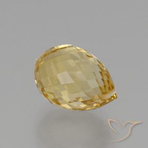 Citrine Doré léger naturelle Briolette, 7.78 ct, VVS