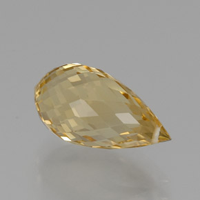Citrine doré clair naturelle briolette, 7,24 ct, VVS