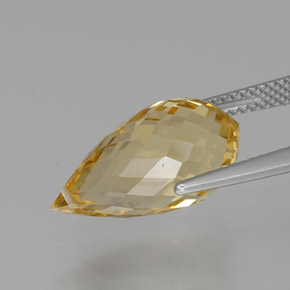 Citrine doré clair naturelle briolette, 7,24 ct, VVS