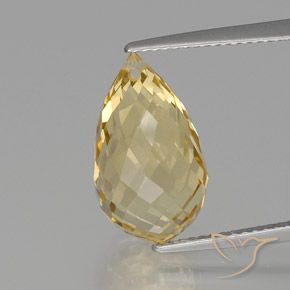 7.77ct Naturel Doré léger Citrine, Briolette, VVS