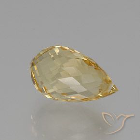Citrine Doré léger naturelle Briolette, 7.77 ct, VVS
