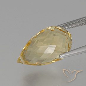 Citrine Doré léger naturelle Briolette, 7.77 ct, VVS