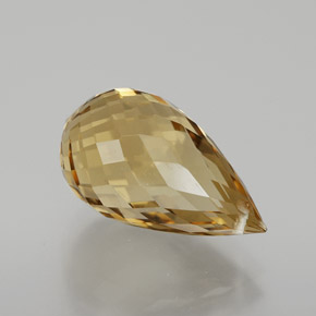Citrine doré naturelle briolette, 6,52 ct, VVS
