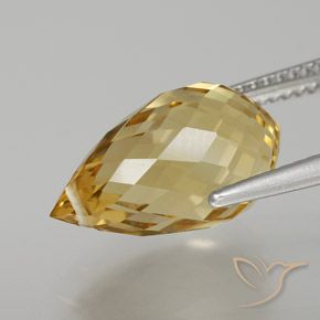 Citrine Orange Doré naturelle Briolette, 6.85 ct, VVS-VS