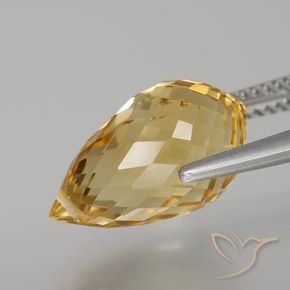 Citrine Or moyen-léger naturelle Briolette, 6.82 ct, VVS