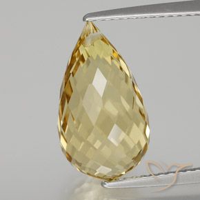 Citrine Doré naturelle Briolette, 6.91 ct, VVS-VS
