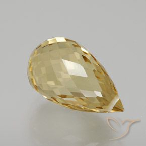 Citrine Doré naturelle Briolette, 6.91 ct, VVS-VS