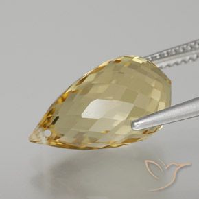 Citrine Doré naturelle Briolette, 6.91 ct, VVS-VS