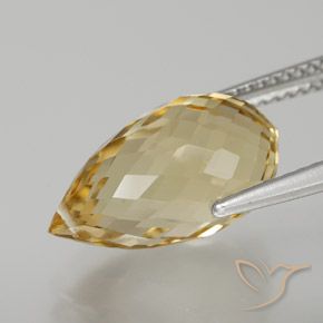 Citrine Doré naturelle Briolette, 6.65 ct, VVS