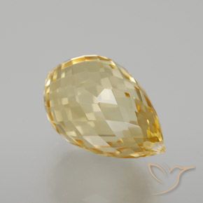 Citrine Doré léger naturelle Briolette, 6.70 ct, VVS