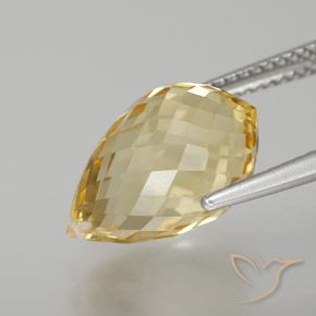 Citrine Doré léger naturelle Briolette, 6.70 ct, VVS