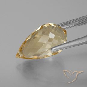 Citrine Doré naturelle Briolette, 7.22 ct, VVS