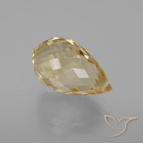 Citrine Doré léger naturelle Briolette, 7.12 ct, VVS-VS