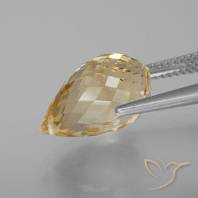 Citrine Doré léger naturelle Briolette, 7.12 ct, VVS-VS