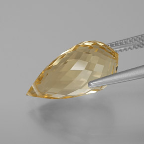 Citrine doré naturelle briolette, 7,09 ct, VVS