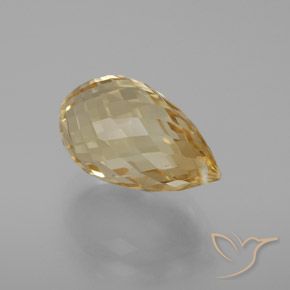 Citrine Doré léger naturelle Briolette, 7.35 ct, VVS