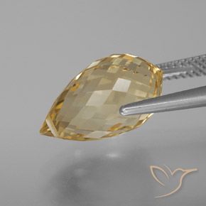Citrine Doré léger naturelle Briolette, 7.35 ct, VVS