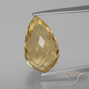 7.50ct Naturel Orange Doré Citrine, Briolette, VVS-VS